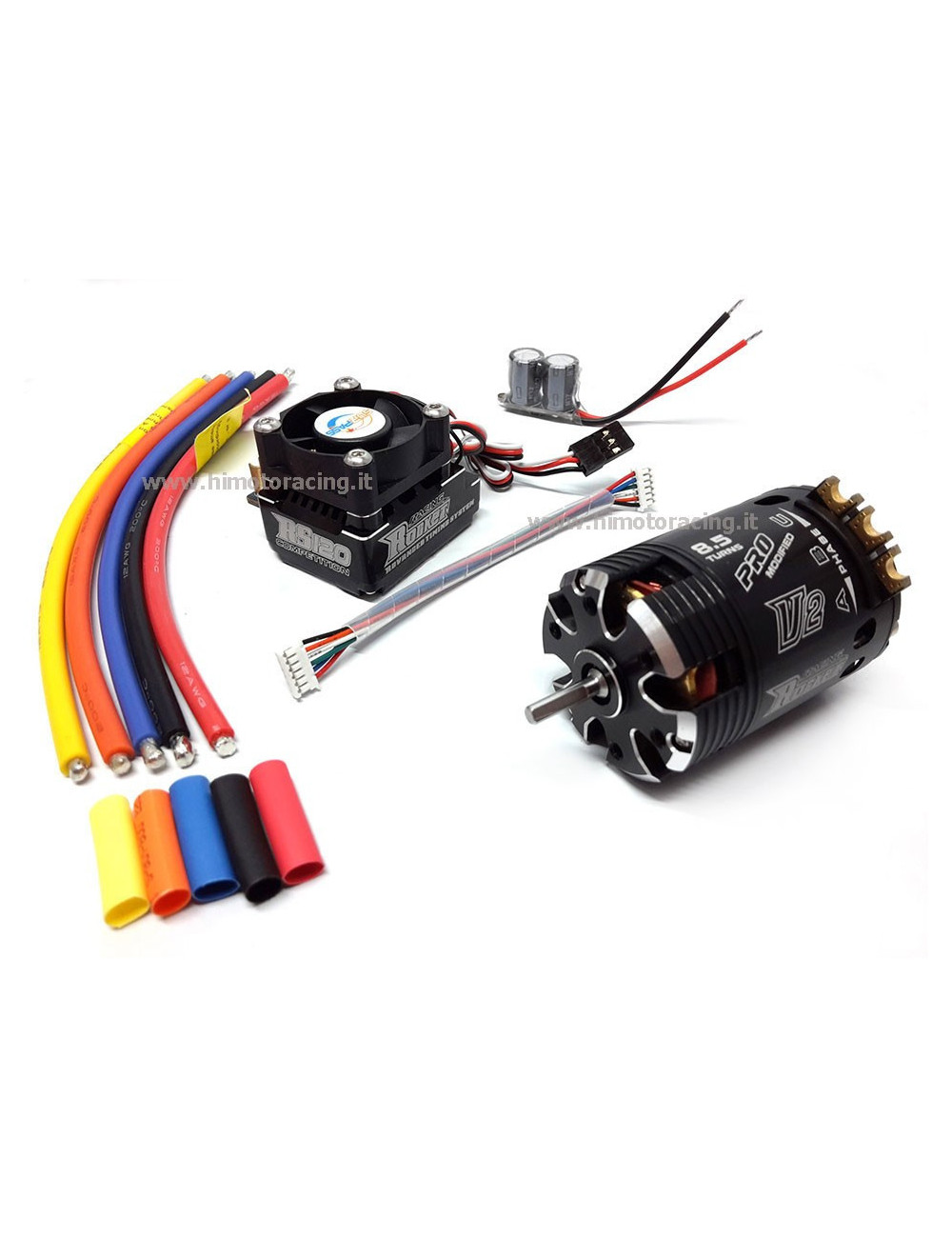 HIMOTO Combo da competizione brushless con sensore motore 8.5T+ regolatore da 120A Turbo Rocket Modified